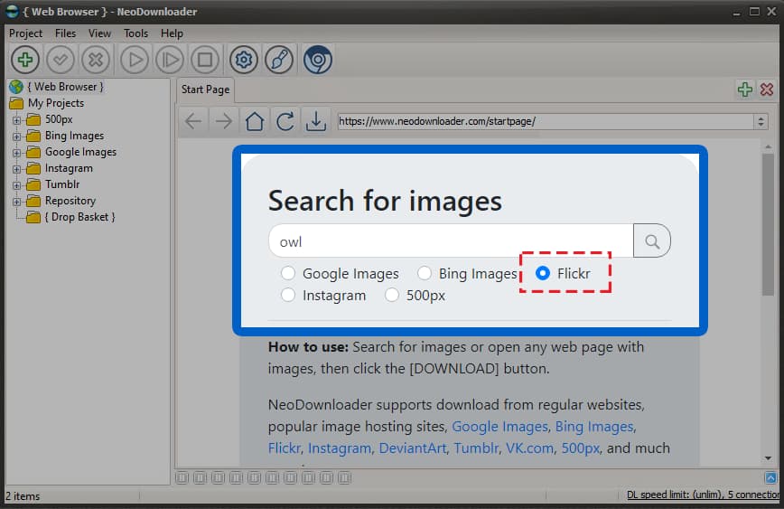 Flickr photo downloader - download pictures and albums from Flickr in bulk